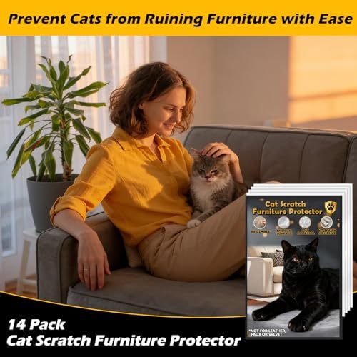 Cat Scratch Furniture Protector 14Pack Clear Anti Cat Scratch Protector - Image 3