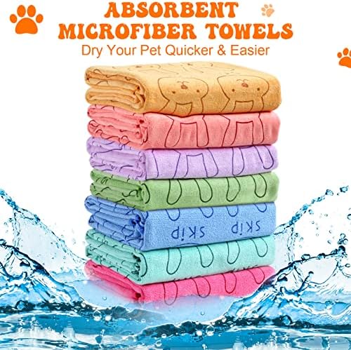 Peryiter 8 Pcs Dog Drying Towels Bulk 55'' x 28'' Pet Grooming Absorbent - Image 2
