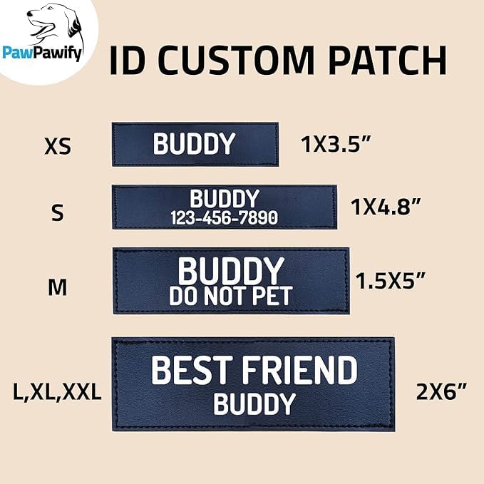PawPawify Custom No Pull Dog Harness with Name and Phone Number, Heavy Duty Personalized Pet Vest to Prevent Tugging, Pulling, or Choking, Training and Walking (New Red, M (20-40 LBS))