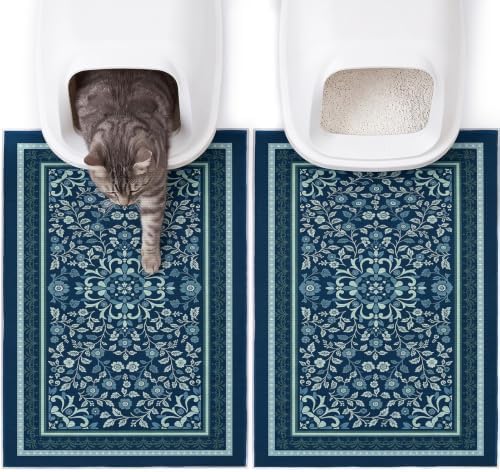 Bienbee Cat Litter Mat, 2 Pack 33" x 22" Machine Washable by Bienbee