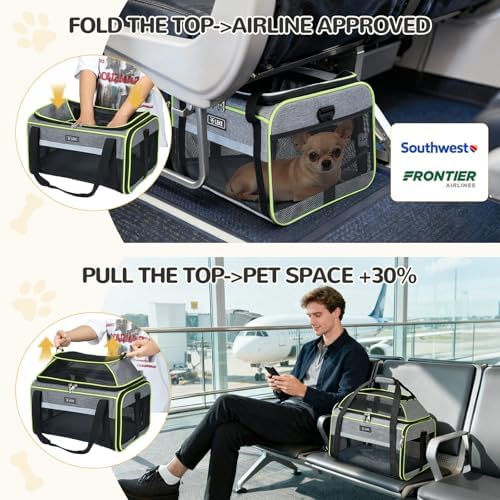 Lekereise Top-Expandable Pet Carrier 18x13x9.5 Inch Southwest Frontier Airline - Image 5