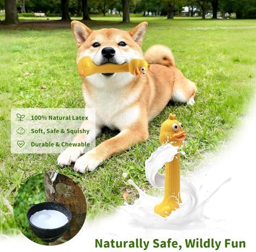 Latex Squeaky Dog Toys, 3 Pack Soft Rubber Dog Chew Toys, 8.7" Standing Stick - Image 6