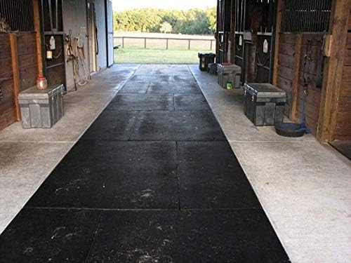 American Floor Tiles - Heavy Duty Stall Tiles - Stable/Horse Tiles - Thick, Durable Rubber Flooring Solid Black 10' x 10' Set 1/2" Thick (25 Tiles Total)