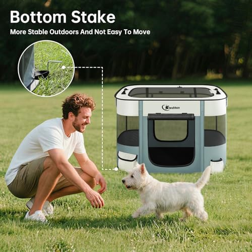 Siedihit 28" Dog Playpen, Cat Puppy Pen, Pet Portable Crate Indoor Outdoor - Image 2