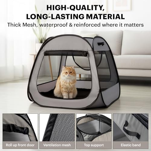 LAFYETTE. - US Based, Portable Cat Playpen, Trapezoidal Stable Design, Foldable - Image 5