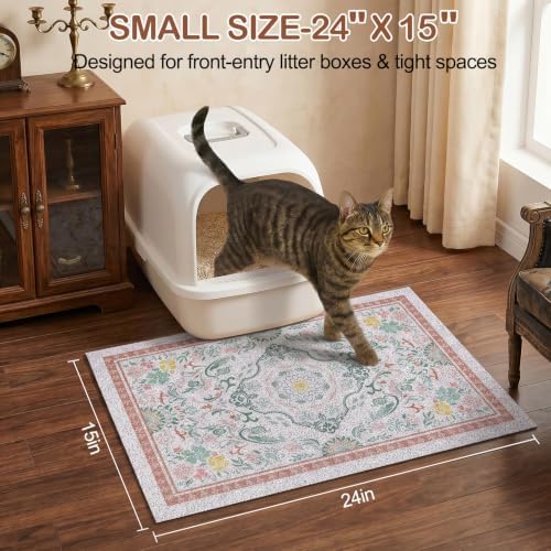 Glittme Cat Litter Mat 24"x15" Non-Slip Washable Trapping Mat - Image 6