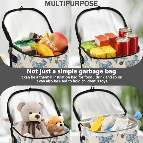 Car Trash Can Blue Bow Car Garbage Bag - Image 2