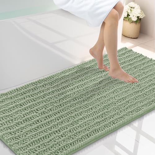 Smiry Bathroom Rugs 47X24, Extra Soft Rubber Backing Chenille Bath Mats by Smiry