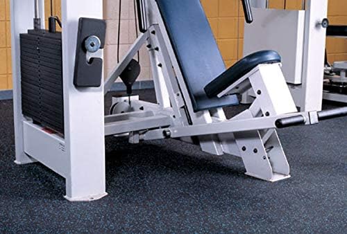American Floor Mats 1/4in (7mm) Thick 10% Blue/Grey 4' x 30' Heavy Duty Rubber Rolls, Protective Exercise Mats, Home Gym Rubber Flooring