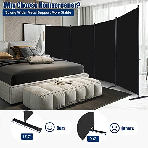 Room Divider 4 Panel-136''Wide, 6FT Room Dividers and Folding Privacy Screen - Image 3