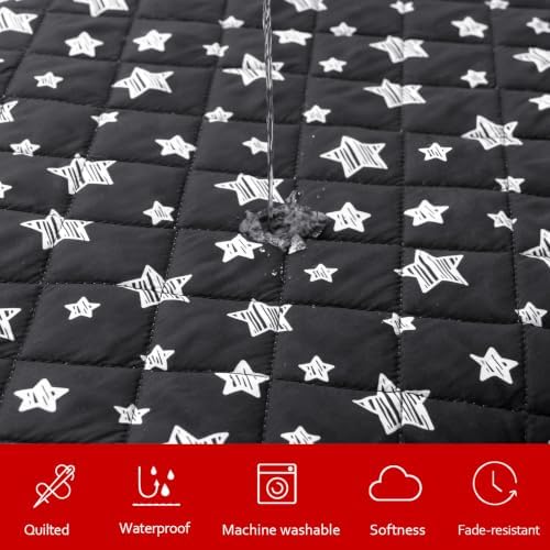 Waterproof Dog Bed Covers Replacement Lovely Black Star Print, 29x41 Inches - Image 2