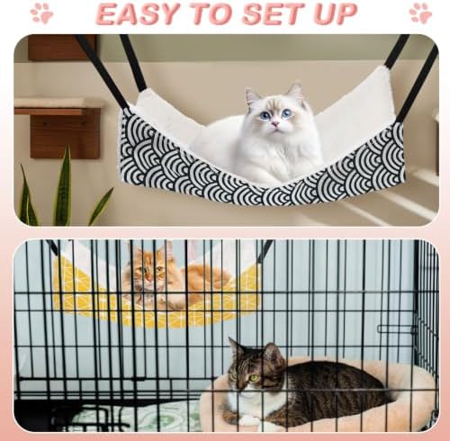 4 Pcs Cat Hammock for Cage Reversible Hanging Pet Bed - Image 6