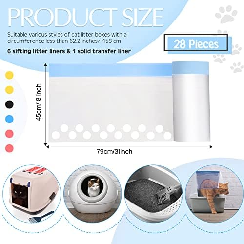 Jutom 28 Count Sifting Litter Box Liners, Cat Box Liners - Image 2