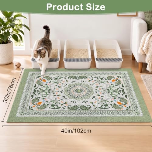 Unicorn Catcher 40"x30" Cat Litter Mat Non-Slip Washable Litter Box Mat - Image 6