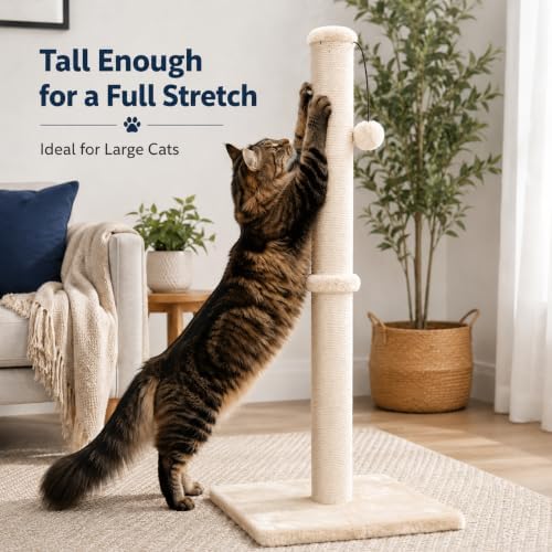 Dimaka 34" Height Tall Cat Scratching Post, Claw Scratcher - Image 4