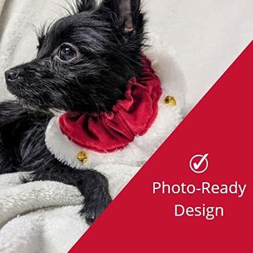 Huxley & Kent Ruff Pet Scrunchy | Santa (Extra-Large) | Festive Christmas/Holiday Neckwear for Dogs/Cats | Fun Stretchable Costume Accessory | Soft Collar with Bells
