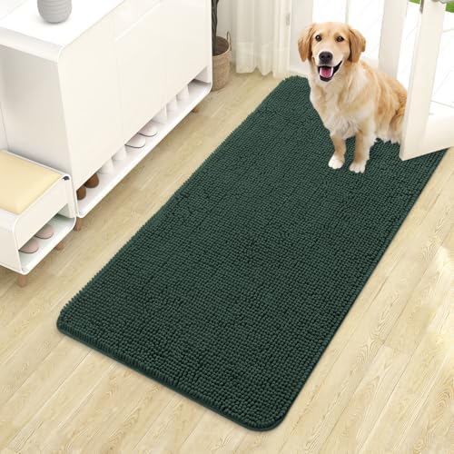 OLANLY Dog Door Mat for Muddy Paws 44x24, Super Absorbent Chenille Mud Mat by OLANLY