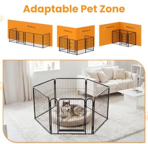 NEWBULIG Dog Playpen Indoor 32 Inch 2 Panels, Metal Outdoor Dog Fence Pen - Image 6