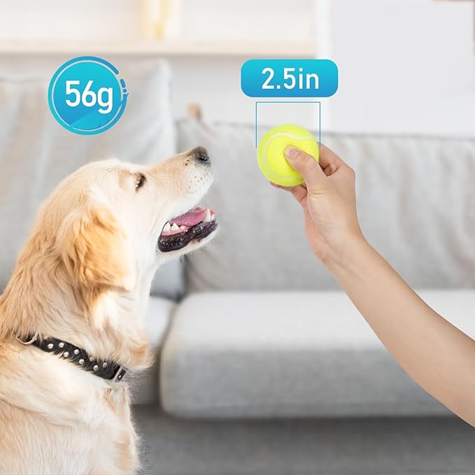 Prime Pets Tennis Balls for Dogs, Non-Squeak, 12 Pack, Thick Bouncy Dog Balls, Dog Toy Balls for Indoor Outdoor Play, Fetch Toys for Medium, Large Dogs