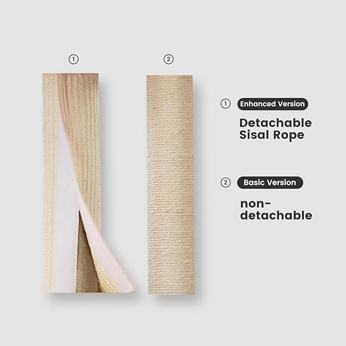 Gardner Pet 65in Heavy Duty Cat Tree Tower for Large Cats, Multi-Level Cat Furniture with Replaceable Sisal Scratching Post, Hammock | Extra-Large Platform & Condo (Upgraded Beige)