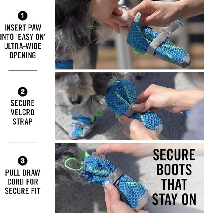 Canada Pooch Dog Boots for Hot Pavement - Dog Boots & Paw Protectors with Anti Slip Rubber | Water Friendly, Breathable Dog Shoes for Hot Days, Great for Dogs Neon Pink - Size 4