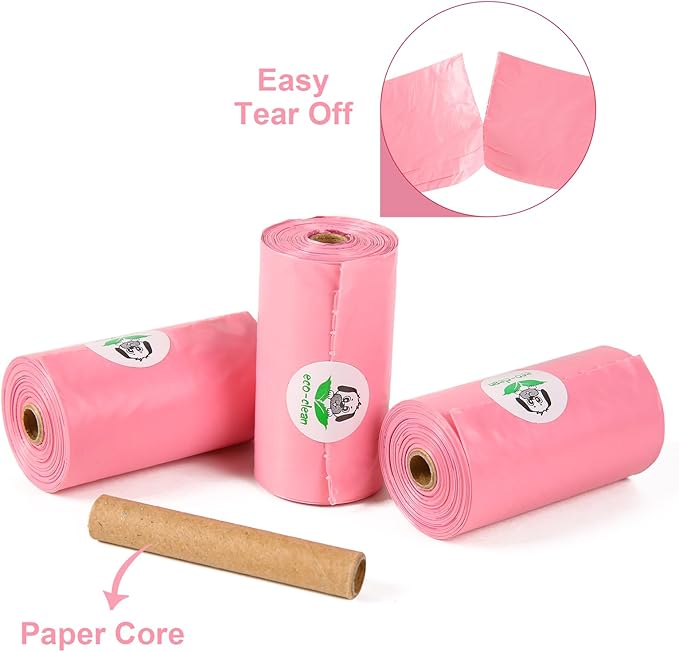 ECO-CLEAN 360 Count Dog Poop Bags with Dispenser, Leak-Proof, Cherry Blossom scented