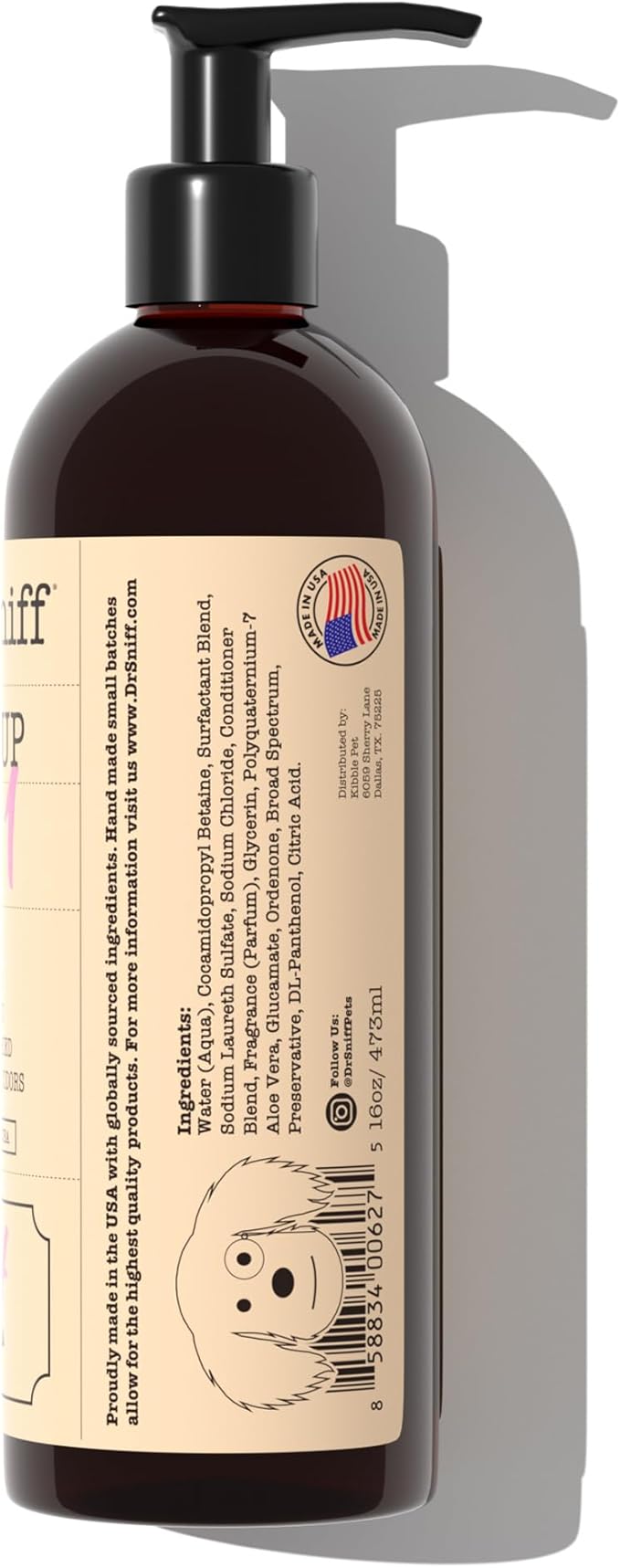 Dr. Sniff 2-in-1 Pet Shampoo & Conditioner, Ultimate Grooming Treatment for Dog & Cat Hair, Freshens Scent, Made in The USA, Fresh Pup Scent, 16 Oz