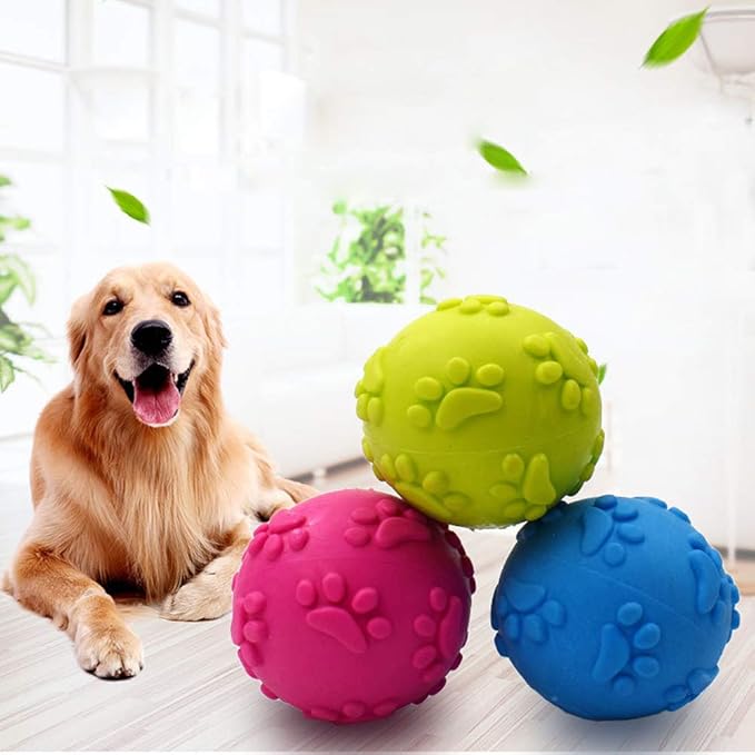 Dog Toys ，Dog Balls for Small Medium Large Dogs Squeaky Toy Balls 3 Pcs