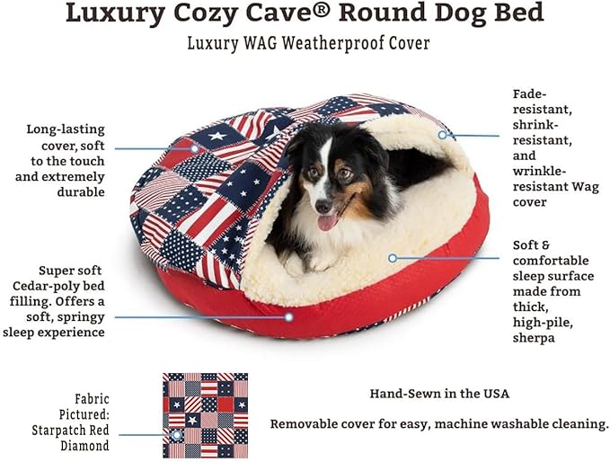 Snoozer Luxury Cozy Cave Pet Bed, Wag Collection, Extra Large - Ramey Gray