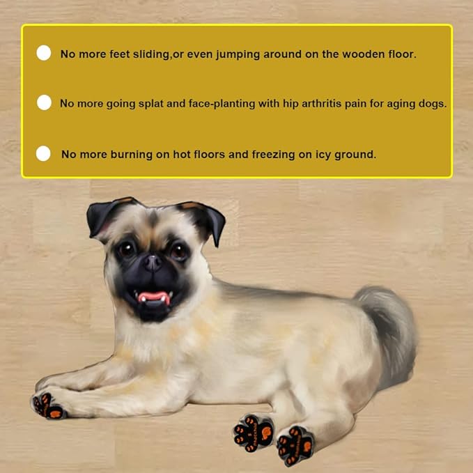 Dog Paw Pads Anti-Slip Grips,Dog Paw Protectors for Senior Dogs on Hot Pavement,Provides Traction to Keep Them from Slipping on Smooth Floors 20 sets-80 Pads Multicolor XXXL