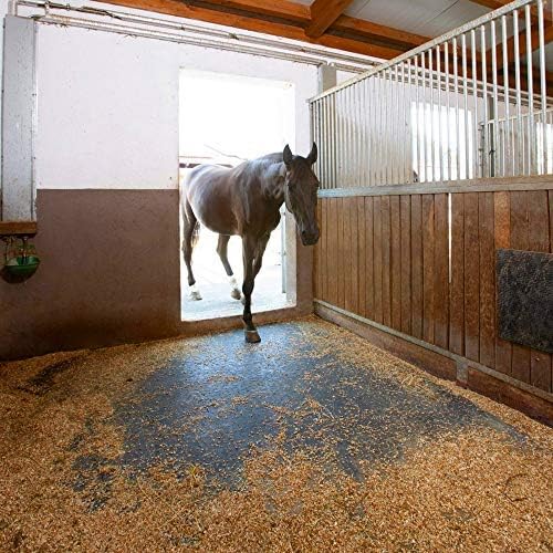 American Floor Mats - Heavy Duty Stall Tiles - Stable/Horse Tiles - Thick, Durable Rubber Flooring Solid Black 3/8" Thick Expansion Set