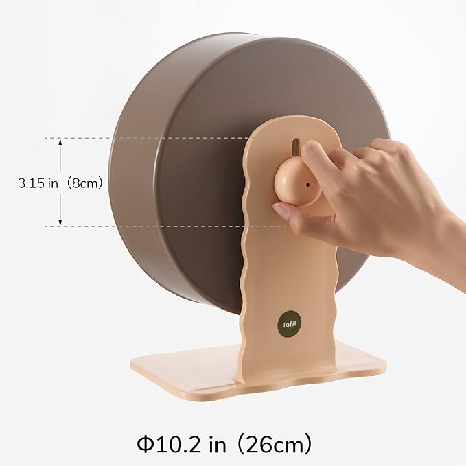 Quiet Hamster Wheel 10.2 Inch Dual-Bearings Silent Small Animals Running Exercise Wheel Height Adjustable for Syrian Hamsters, Gerbils, Rats, or Other Small Pets, Passionfruit Yellow