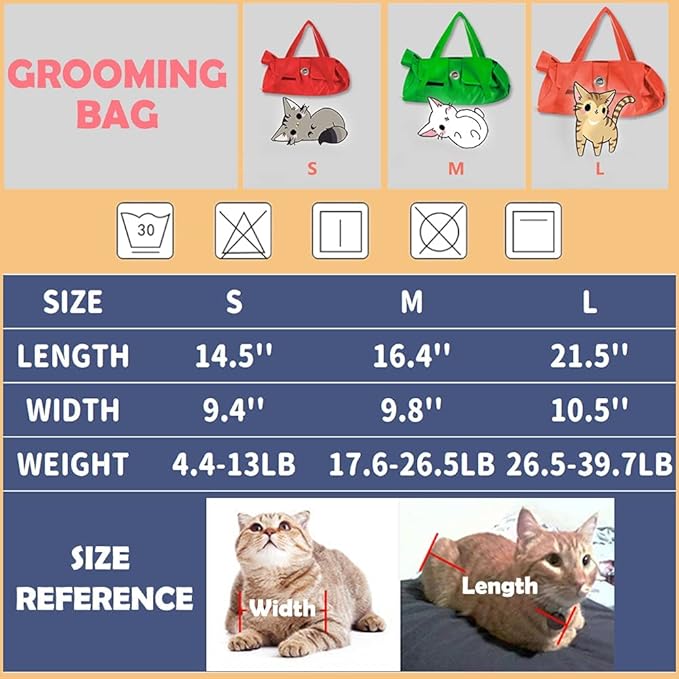 Kukaster Pet Cat’s Restraint Bag for Claw Care Nail Trimming Anti-Scratching Grooming Bag for Cats Medical Examination(Yellow-s)