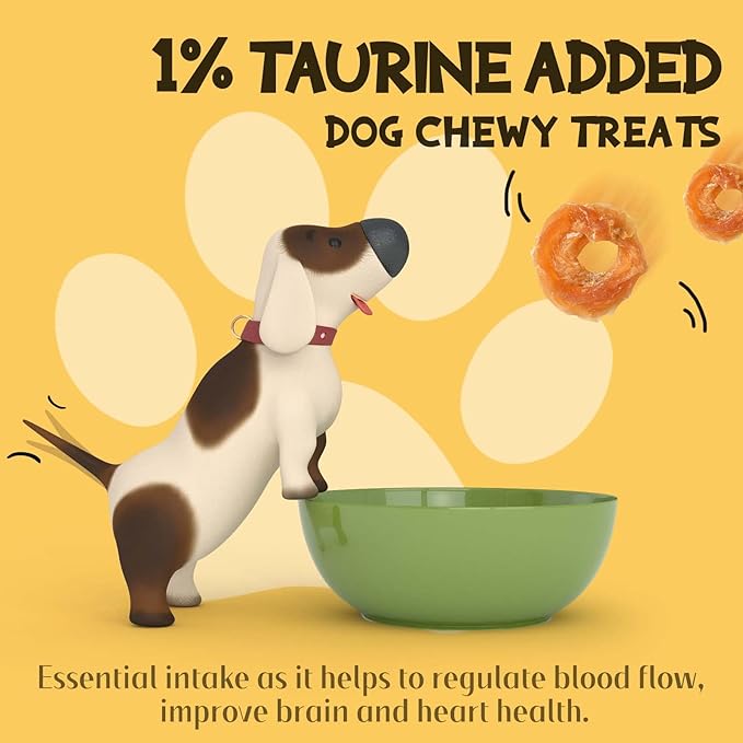 ASMPET Dog Treats Chews, Chicken Rings, Soft Chewy Snacks for Training Rewards 10.6 oz
