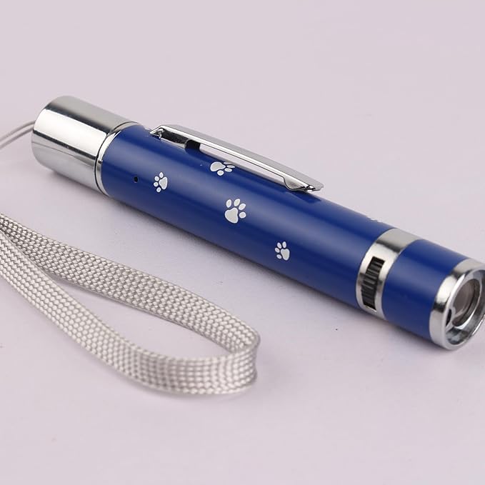 EAWONGEE Rechargeable Cat Toys - Indoor/Outdoor Cats Chase Light Toy for Kitty & Dog with 3 Light Modes, 5 Patterns, Blue