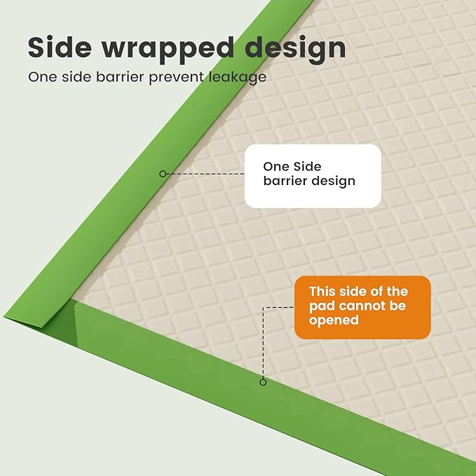 Gardner Pet Dog Pee Pads Extra Large 29"x47", XL Thicker ECO Green Disposable Puppy Training Pads Super Absorbent Full Edge-Wrapping Pad for Dogs, Puppies, Cats, Rabbits (50 Count)