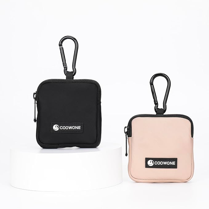 Dog Treat Pouch 2 PCS, Waterproof Small Dog Treat Bag for Leash, Hands Free Puppy Walking Bag with Carabiner, Pet Poop Bag Holder for Pet Puppy Travel or Outdoor Use, Zipper Closure to Avoid Spilling