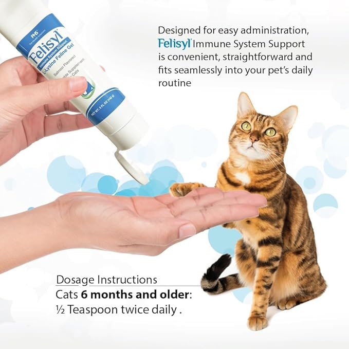 L-Lysine Gel for Cats (5oz) – Supports Immune, Respiratory, and Eye Health. Eases Sneezing, Runny Nose, and Watery Eyes. Tasty Salmon Flavor - Made in The USA (6 Pack)