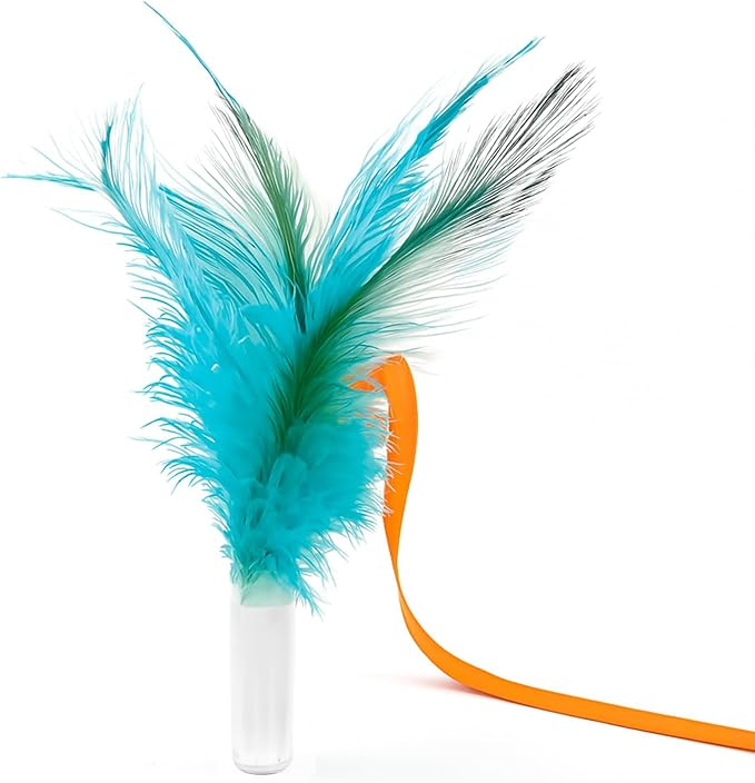 VIWIK Hide and Seek Cat Toy Replacement Feather Wands, 2 pcs Accessoriesis