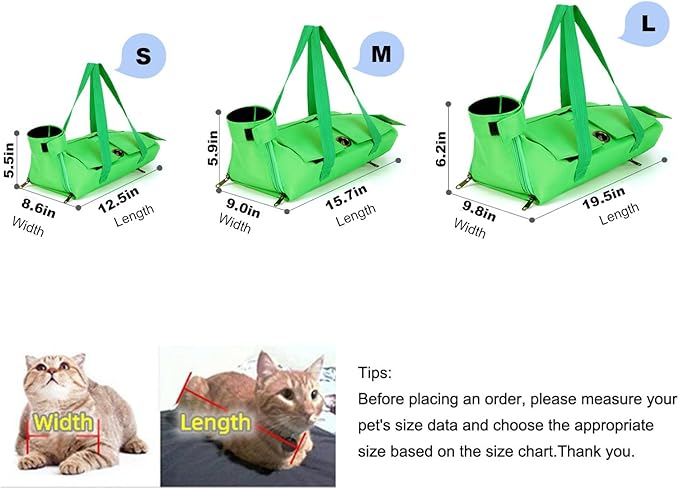 HDKUW Cat Grooming Bag,Foldable Travel Carrier for Cats,Anti-Bite Anti-Scratch Cat Grooming Restraint Bag,Pet Carrier for Administering Eye Drops,Ear Cleaner,Clipping Nails (Black, L)