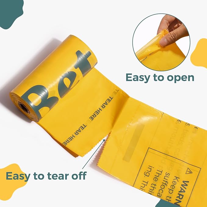 Dog Poop Bags Rolls Biodegradable 100% Leak Proof Thickened Dog Waste Bags -270 Count 18 Rolls - Cornstarch Based Doggie Poop Bag for Puppy and Big Dogs(Unscented)