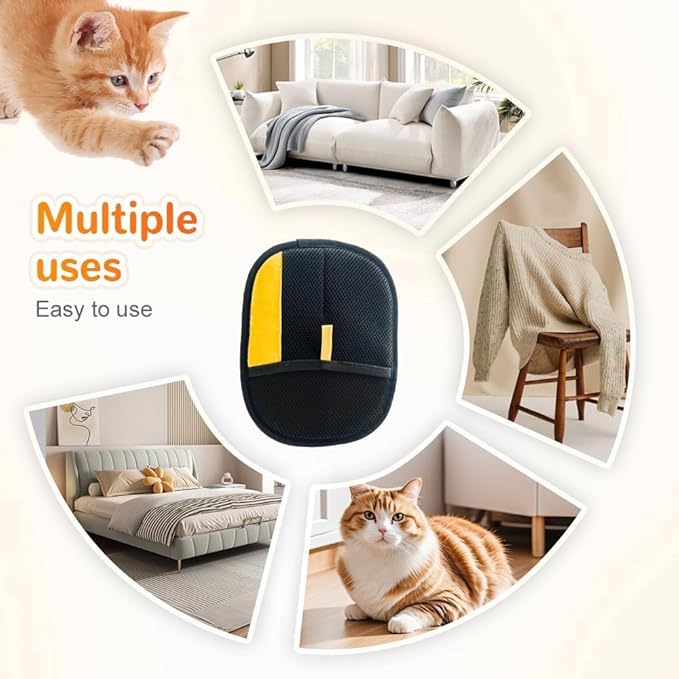 Pet Hair Removal Gloves, pet Hair Remover, Reusable Double-Sided electrostatic pet Hair Removal Gloves, pet Grooming Gloves.Suitable for Sofas, Furniture, Carpets, car Seats