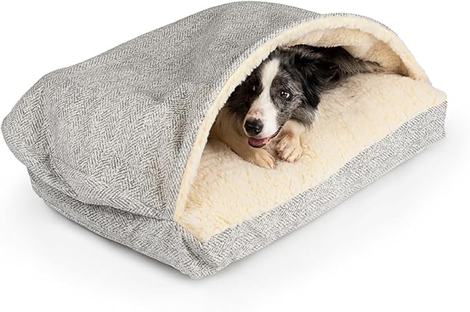 Snoozer Pet Products Luxury Rectangle Cozy Cave Dog Bed with Microsuede, Showdog Collection, Extra Large, Palmer Dove