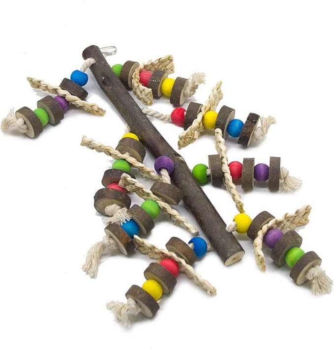 EBaokuup Wood Bird Chewing Toys-Blocks Parrot Tearing Toys Best for Finch,Budgie,Parakeets,Cockatiels, Conures,Love Birds and Amazon Parrots