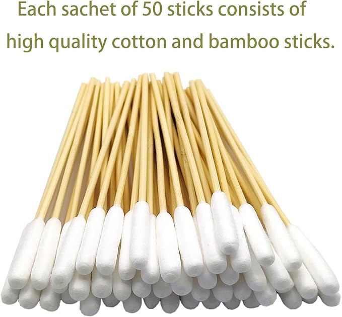Dog Ear Cleaning Q Tips – 500 Count Cotton Swabs, 6-Inch Biodegradable Swabs for Dog Ear Care, Dog Wound Care, Safe & Eco-Friendly, Designed for Large Dogs