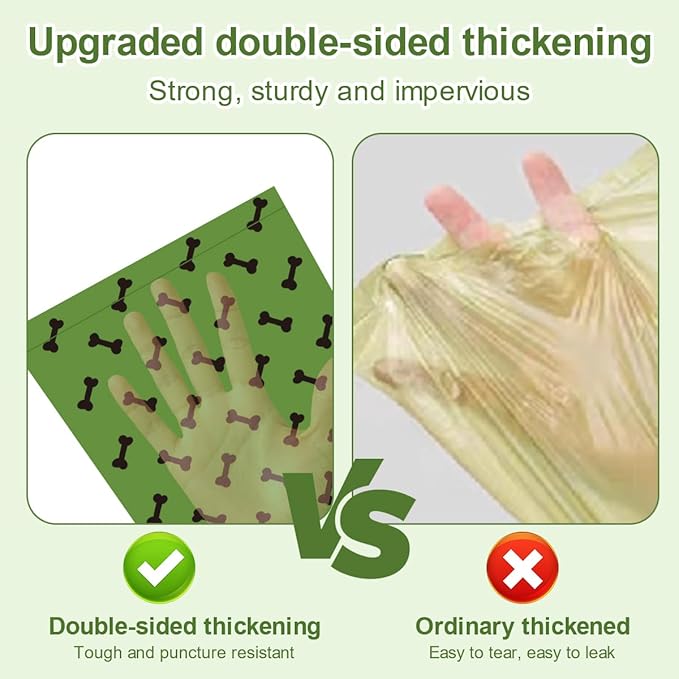 Green Dog Poo Bags Lavender scent -120 Large Biodegradable Poop Bags, Extra Thicken Strong Corn Starch Blended Compostable Leak Proof Poop Waste Bag for Dogs