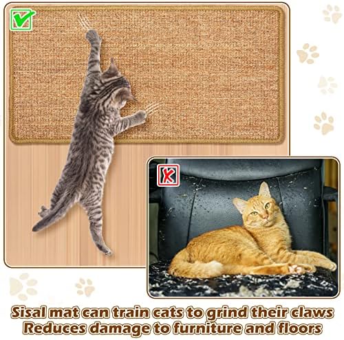 Riakrum 1 Pack Large Cat Scratch Pad Sisal Mat 32 x 16 Inches - Image 5
