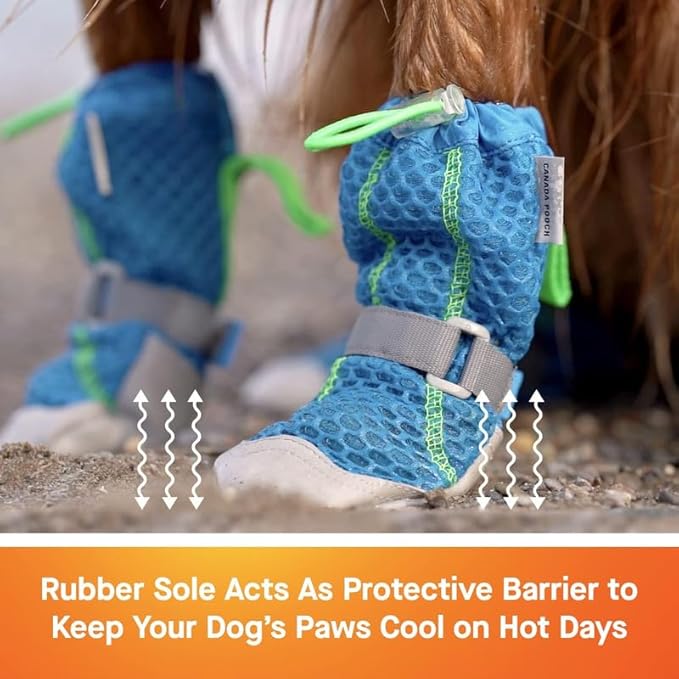 Canada Pooch Dog Boots for Hot Pavement - Dog Boots & Paw Protectors with Anti Slip Rubber | Water Friendly, Breathable Dog Shoes for Hot Days, Great for Dogs Neon Pink - Size 6