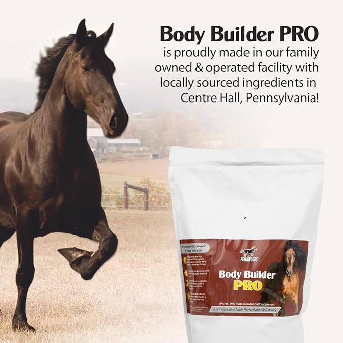 Body Builder Pro, Horse Weight Gain Supplement, Premium High Fat Energy Booster, with Whey Isolate and Concentrate Protein, 4lb Bag