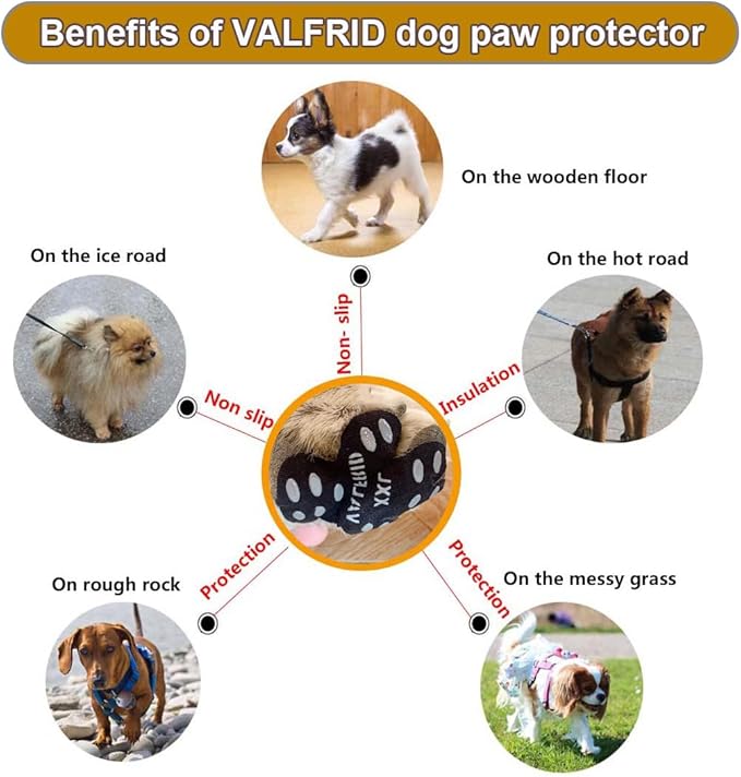 Dog Paw Protector Anti-Slip Grips to Keeps Dogs from Slipping On Hardwood Floors,Disposable Self Adhesive Resistant Dog Shoes Booties Socks Replacement M 24 Pieces